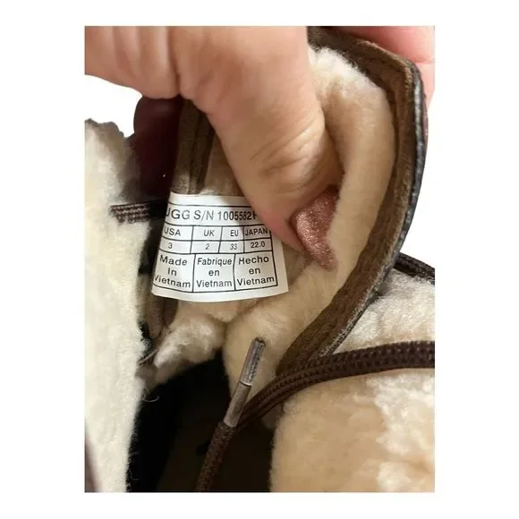 kids UGG BUTTE II CWR BOOT waterproof & wool lining brown size 3 - Picture 8 of 8